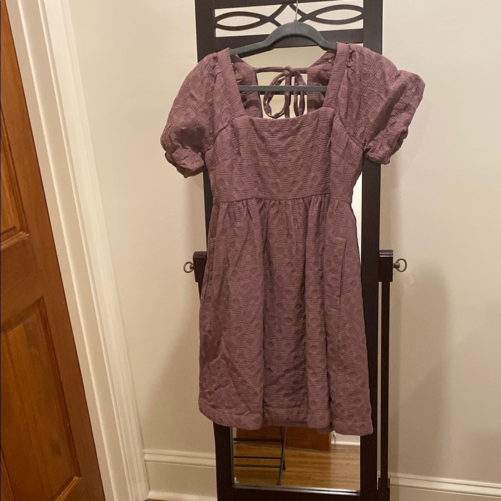 Madewell Purple Puff-Sleeved Dress